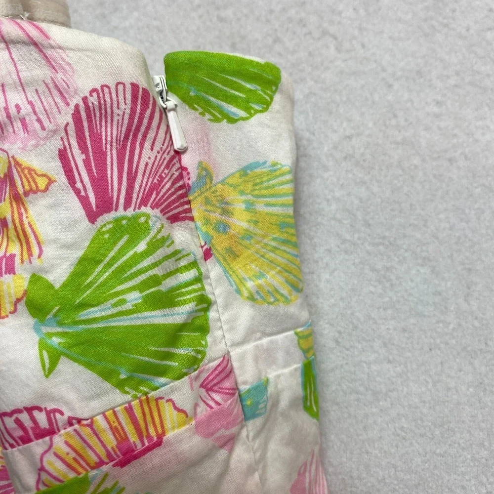 Lilly Pulitzer Dress Womens 8 Strapless Seashell Clam Digger Gweneth - Picture 5 of 10
